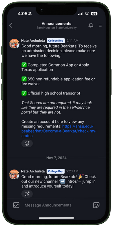 SHSU ZeeMee Screenshot